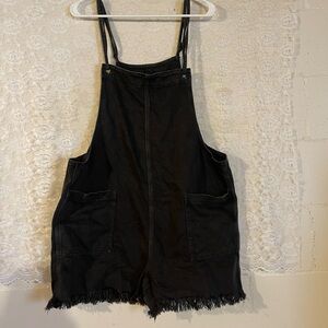 Aerie Charcoal Denim Overalls